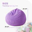 Homguava 3FT Bean Bag Chair: Teardrop Bean Bags with Memory Foam Filled, Compact Beanbag Chairs Soft Sofa with Corduroy Cover (Purple)