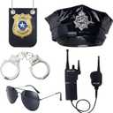 Spooktacular Creations 5 pcs Police Costume Accessories, Halloween Costume Accessories for Adults, Police Role-Playing Accessory, Detective Dress-Ups
