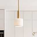 Modern Ceramic Pendant Light - Small White Porcelain Pendant Light Fixture for Kitchen, Dining Room, Hallway, Entryway (White, 5.1W x 5.1L x 7.7H)