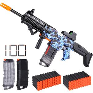 COOLFOX Electric Automatic Toy Gun for Toy Guns Sniper Soft Bullets [Shoot Faster] Burst Soft Bullets Toy Gun for Boys,Toy Foam Blasters & Guns with 100 Toy Sniper Darts for Kids(Blue)