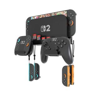 KUNSLUCK Switch 2 Wall Mount - Wall Mount Stand for Nintendo Switch 2 (2025) Console, Joy-Con, Game Cards - Space-Saving Dock with Cooling Vent Design & Easy Installation  All-in-One Wall Holder Organizer Kit