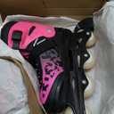 Bladerunner by Rollerblade Phoenix Flash Kid's Adjustable Fitness Inline Skate, Black/Pink 5-8