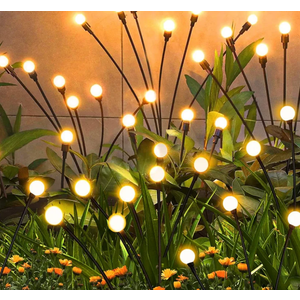 Solar Garden Lights Outdoor, 4 Pack Firefly Swaying Lights, Waterproof Garden Decor for Yard Patio Pathway Lawn, Gardening Gifts for Women Christmas Decoration