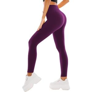 SINOPHANT High Waisted Leggings for Women - Full Length Capri Buttery Soft Yoga Pants for Workout Athletic (Small-Medium, Plum Purple)