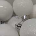 Christmas Ball 24ct 2.36 Inches White Mini Xmas Hanging Ornaments for Trees Wreath Garland Wedding Party Home Office Shop Decorations