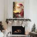 GSPQAZ Santa Claus Reading Christmas Wall Art - Magical Holiday Canvas Print for Festive Vintage Decor 16x24inch-Unframed (5)
