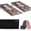 Regulation Size Cornhole Boards Set 2x4 FT with 8 Bean Bags, Portable Cornhole Set with Carrying Case,Corn Hole Games for Adults