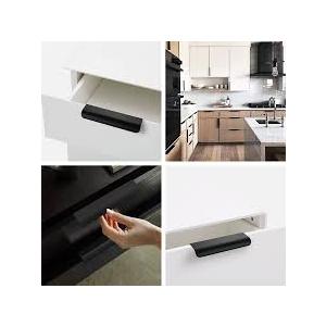 Door Handle，Cupboard Door Pull Cabinet Handles Concealed Tab Pulls Modern Style Finger Edge Pull, for Home Kitchen Door Drawer Cabinet/a/Hole Distance