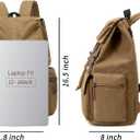 Retro Canvas & Leather Laptop Backpack, 15.6 Inch Durable Unisex Bag for Hiking, Work & Travel, Water Resistant Daypack