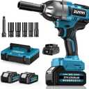 Cordless Impact Wrench 1/2", 1600N.m (1200ft-lbs) High Torque Brushless Impact Gun, 21V 3800RPM Power Impact Wrenches, Electric Impact Driver with 2x 4.0Ah Battery for Car Tire Truck RV Mower