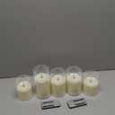 NICEME Pure White Flickering Flameless Candles, Battery Operated Acrylic LED Pillar Candles with Remote Control and Timer, Set of 5 (Ivory + Clear Acrylic)