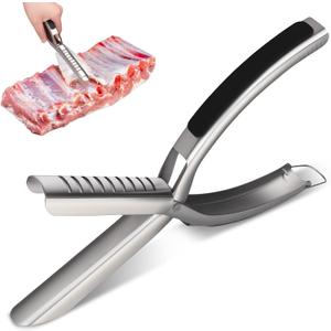 Rib Prep Pro Tool, Stainless Steel Rib Membrane Removal Tool, Rib Prep Tool Membrane Remover with Non-Slip Grip, BBQ Rib Skinner for Easy Membrane Removal for Professional & Home Use