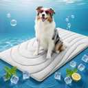 Cooling Mat for Dogs, 48" x 28" Self-Cooling Dog Bed with Arc-Chill Technology 3.0, Non-Slip Washable Pet Cooling Pad for Large Dogs, Indoor Outdoor Kennel Floor Use - Grey