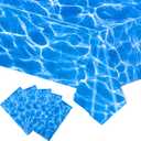 Kesfey 8 Packs Ocean Wave Tablecloth 54 x 108 Inch Water Print Plastic Table Cloths Waterproof Ocean Party Table Covers with Sea Background for Beach Birthday Party Decoration Wallpaper Supplies