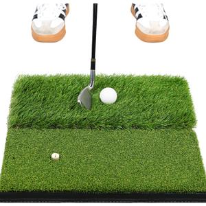 Premium Golf Hitting Mat, 10mm Foam Padding with Rubber Backing Golf Mat, Golf Practice Mat for Indoor and Outdoor Training, Dual-Turf Mat