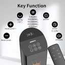 QOWETU Space Heater for Indoor Use with Remote - 70° Oscillating Tower Electric Heater, 24 Inchs, 12H Timer, 1500W Quiet PTC Ceramic Heating with Thermostat, Fast Safety Heat for Office, Home, Bedroom