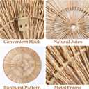 CHI AN HOME Wicker 23 Inch Jute Wall Decor Baskets, Set of 6 Extra Large Woven Jute Wall Plates, 23",21",15",13",12,10", Decorative Baskets for Wall Arts, Wall Hanging for Bedroom, Living Room, Office