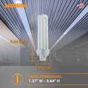 Sunlite Compact Fluorescent PLD 4-Pin Double U-Shaped Twin Tube, 18 Watts, 120 Volts, 1080 Lumens, 5000K Daylight, 4-Pin G24q2 Base, 10 Pack