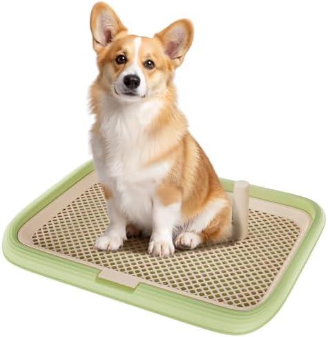 Dog Potty Tray, 23.6"x17.7" Indoor Pet Pee Pad Holder,Puppy Training Holder,Bathroom Dog Litter Box, Pet Toilet for Small and Medium Dogs,Housebreaking Supplies, Pet Products (Green)