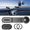 Flexible Bendable Aluminum Alloy Magnetic Phone Holder for Car - Phone Mount for Car with 2 Bases, 2 Metal Rings - Car Mount for iPhone 16 15 14 13 12 Pro Max - Car Phone Holder for Dashboard