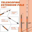 Buyplus 26ft Reach, 5 to 20ft Telescoping Pole, Paint Roller Extension Pole, Multi-Purpose Extendable Pole, Lightweight Sturdy Aluminum Telescopic Pole, Easy Flip-Tab Lock Paint Extension Pole