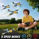 RC Plane, 3 Channel Remote Control Airplane, 6-axis Gyro Stabilizer BF-109 RTF RC Airplane with 2 Batteries, Easy to Fly for Beginners Adults and Kids