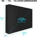 YOTOM Waterproof Outdoor TV Covers for 40 to 43 inches Outside TV, 600D Thick Fabric TV Screen Protector Cover with Remote Control Pocket - Size 42''W x 26.5''H x 5.5''D