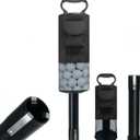 HOW TRUE Golf Ball Retriever, Portable Shag Bag Golf Ball Pick Up with Removable Plastic Tube, Pocket Shagger Storage (Black 1)