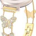 Bling Band Compatible for Garmin Lily 2/Lily 2 Classic/Active, 14mm Diamond Butterfly Stylish Women Strap Replacement for Lily 2 Smartwatch