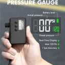 GPUTEK Mini Bike Tire Air Pump: Fast Inflate Portable Small Bicycle Electric Pump for Presta and Schrader Valves, 120 Psi High Pressure Pump with Digital Gauge for Road Bike, Mountain Bike, E-Bike