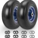 11x4.00-5'' Lawn Mower Tires Flat Free Compatible With Zero Turn Mowers, 2 Pack Solid Smooth Lawnmower Front Tire And Wheel, 3.4"-4"-4.5"-5" Centered Hub, With 3/4" Or 5/8" Bushing