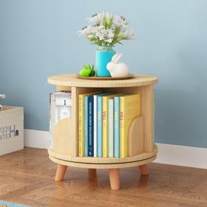 Gdrasuya10 Small Rotating Bookshelf with Legs, 360 Rotating Bookshelf Organizer Wooden Storage Bookshelf Desk Supplies Organizer for Small Spaces Open Book Shelf for Home