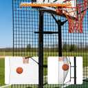 GADFISH Basketball Rebounder Net, Heavy-Duty Steel Frame Basketball Return Net Catcher Backstop Nets Basketball Return Attachment Yard Guard for Outdoor