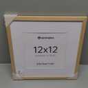 upsimples 12x12 Frame, Natural Solid Wooden Picture Frames, Display 8x8 with Mat or 12 x 12 Without Mat, Wall or Tabletop, 1 Pack, Natural