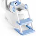 Potty Training Seat, Upgrade Toddler Toilet Seat for Kids Boys Girls, 2 in 1 Potty Training Toilet, Splash Guard Anti-Slip Pad Step Stool(Blue)