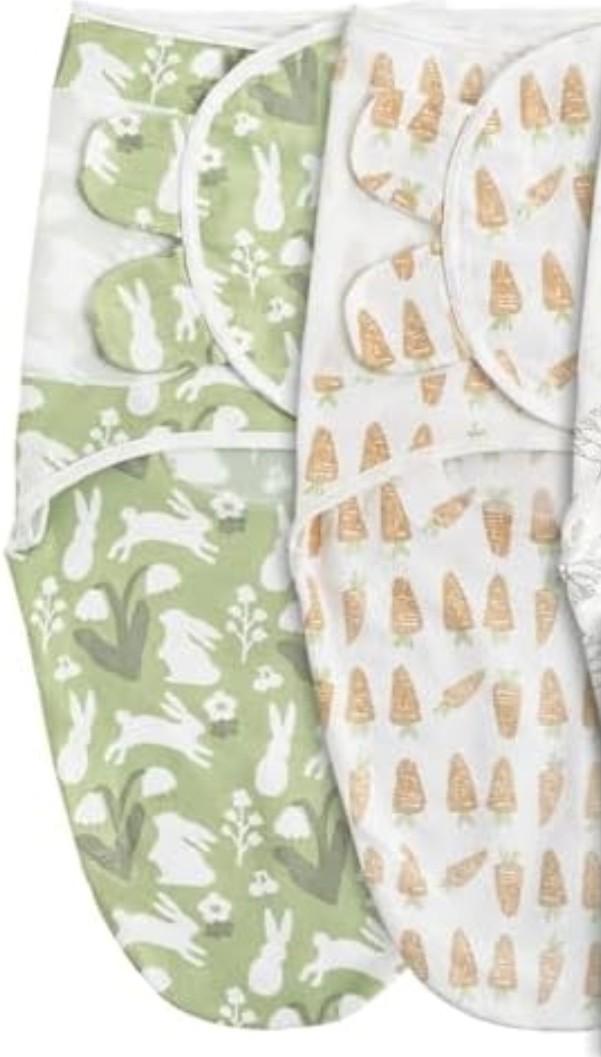 GLLQUEN BABY Swaddle Blanket Sleep Sacks for Newborn - Baby Swaddles 0-3 Months, 2-Pack Newborn Swaddling Sack, Cute Rabbit,Swaddle Wrap, Baby Essentials, Registry  Gift (Small/Medium)