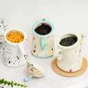Canister With Attitude,Large Capacity Cute Sassy Tea Pot Storage with Airtight Lid Fun Food Jar Stylish Teapot Large Ceramics Lid, Creative for Coffee, Tea, Sugar, and Spices,With Spoon (Cyan)