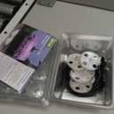 Bonviee 5 Packs Seed Starter Tray with Grow Light, Elevated Seedling Starter Trays Kits with Adjustable Humidity Domes and Clear Cell Tray, 12 Full Spectrum led lamp Beads for Plants Indoor-Clear