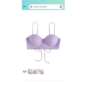 Strappy Seashell Bikini Top Mermaid Swim Tops Push Up Bathing Suit Shell Bra Tops for Women with Underwire, S