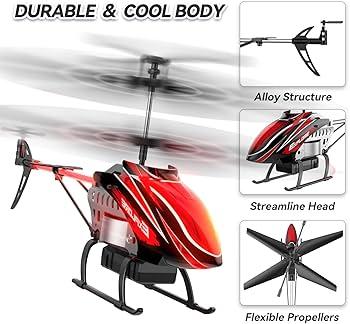 Remote Control Helicopter Toy, 2-Channel, 2.4 GHz, 2 Speeds, Up and Down Flying, Gift for Kids, Red