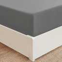 Mellanni Extra Deep Pocket Twin XL Fitted Sheet - Iconic Collection Bedding Sheets with up to 21 inch Deep Pocket - Soft & Cooling - Fade & Stain Resistant - 1 PC (Twin XL, Gray)