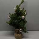 Mini Christmas Tree, Tabletop Small Christma Tree Green Prelit Christmas Tree with Music Artificial Xmas Tree with Xmas Ornaments Christmas Decorations Indoor Outdoor for Home Party