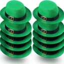 Civaner 10 Pieces Mini Leprechaun Hats Mini Party Hat with Buckle Green Top St. Patrick's Day DIY Decoration for St. Paddy's Day Dolls Craft Projects Birthday Party Wedding Family Gathering