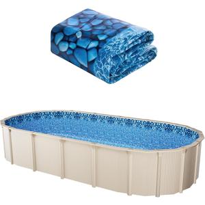 VEVOR 12 x 24 ft Oval Pool Liner, Overlap Style Above Ground Pool Liners, 48-to-54inch Wall Height, Durable Pool Liner, Standard Gauge Vinyl, for Steel Sided Above-Ground Swimming Pools