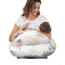 Nursing Pillow for Breastfeeding, Breastfeeding Essentials for Newborn, More Support for Mom and Baby, with Adjustable Waist Strap and Removable Cotton Cover (Small Leaves)