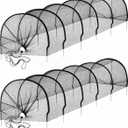 2-Pack Garden Tunnel Shade Net Cover, 10 ft Portable Greenhouse with Quick-Release Tech - Sun & Heat Protection for Vegetables & Plants, Includes Hoops & Stakes (Black Net)