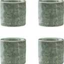 Ceramic Espresso Cups Set of 2 or 4-3oz Demitasse Cups for Coffee & Tea, No Handles, Durable & Dishwasher Safe ((green, 4)