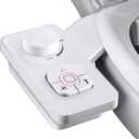 SAMODRA Bidet Attachment, Non-Electric Cold Water Bidet Toilet Seat Attachment with Pressure Controls, Retractable Self-Cleaning Dual Nozzles for Frontal & Rear Wash - White