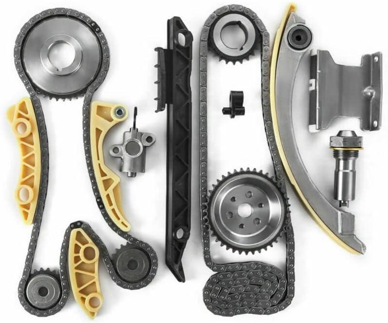 2.4 Timing Chain Kit Ecotec Compatible with Chevy Equinox Traverse Malibu Replaces OE# 9-4201S, 12680750, 94201S 9-4201SX 94201SX 12680750 Guides Tensioner & Sprockets Included