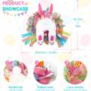 Easter Bunny Butt Wreath, Spring Door Decoration Kit, Colorful Ribbon and Floral Design, 18 x 15.9 Inches, Indoor Outdoor Welcome Sign (Classic)